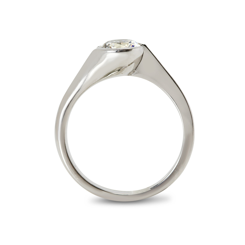 Tension Twist Solitaire Diamond Engagement Ring