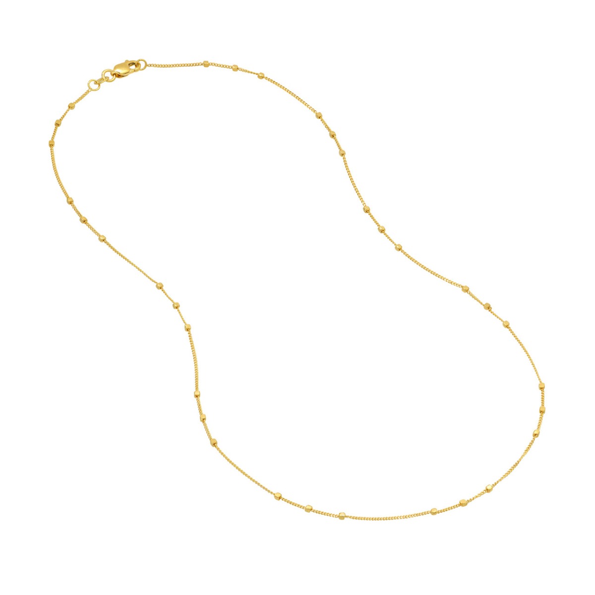 Triple Gold Bead Saturn Chain with Lobster Lock