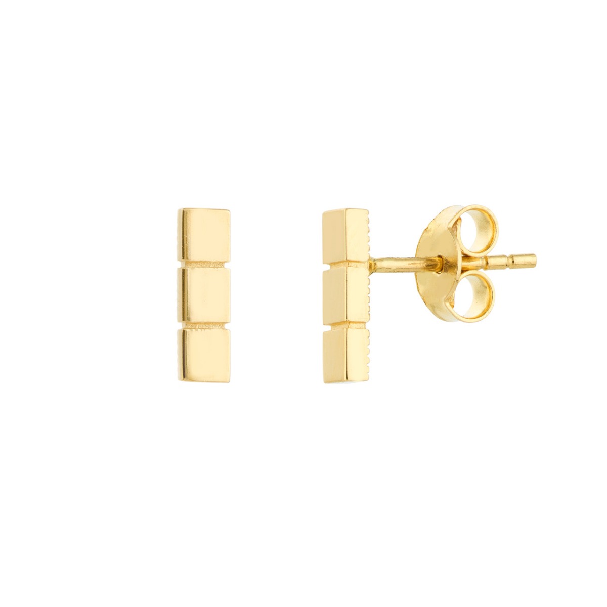 Threefold Gold Studs