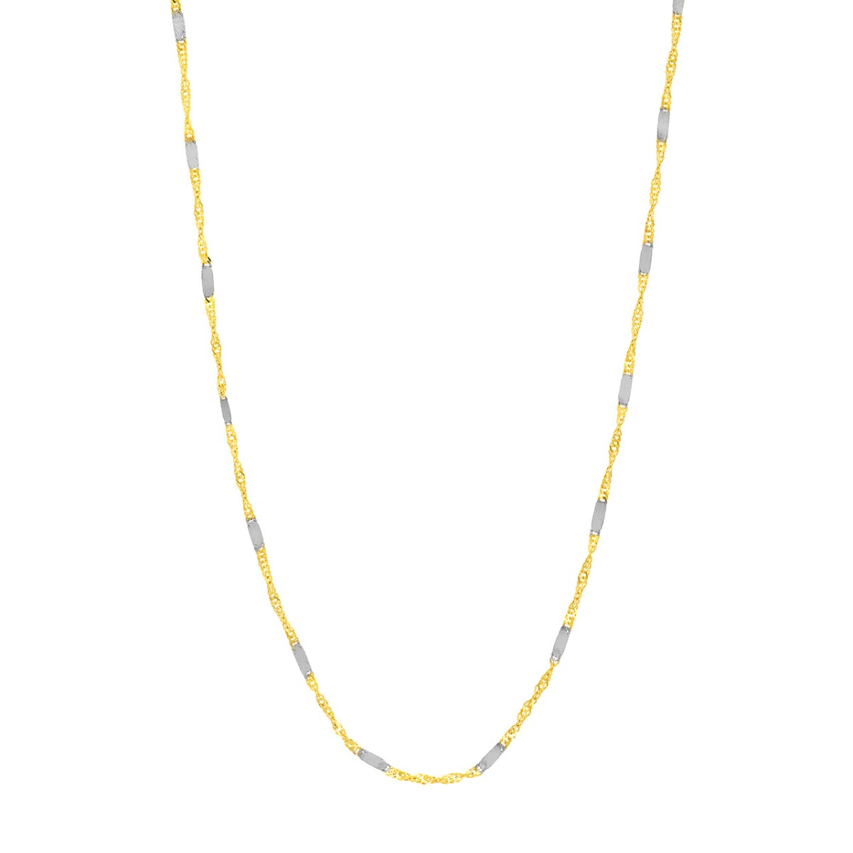 Two-tone Singapore Flat Saturn Gold Chain