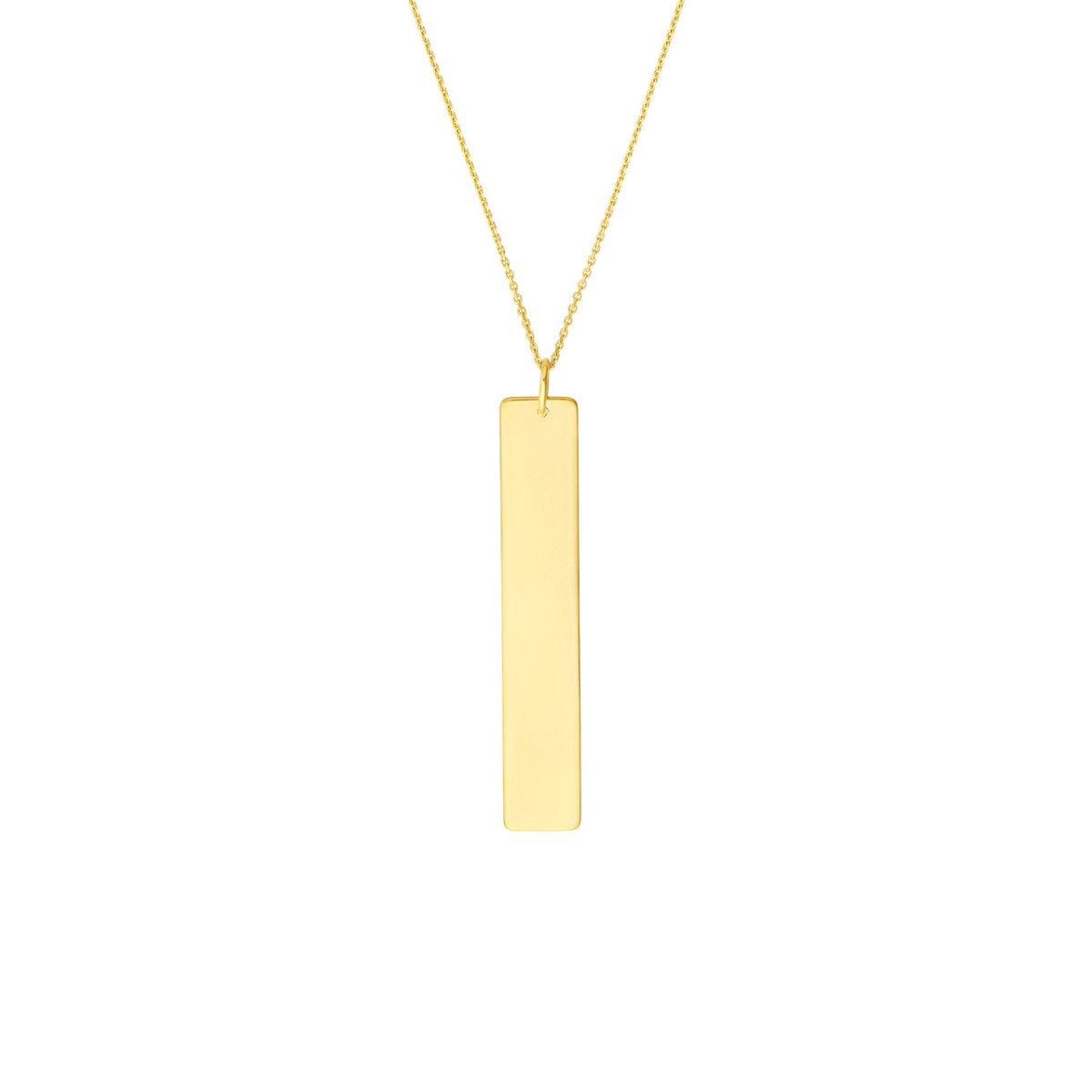 Vertical Engravable Bar Gold Pendant