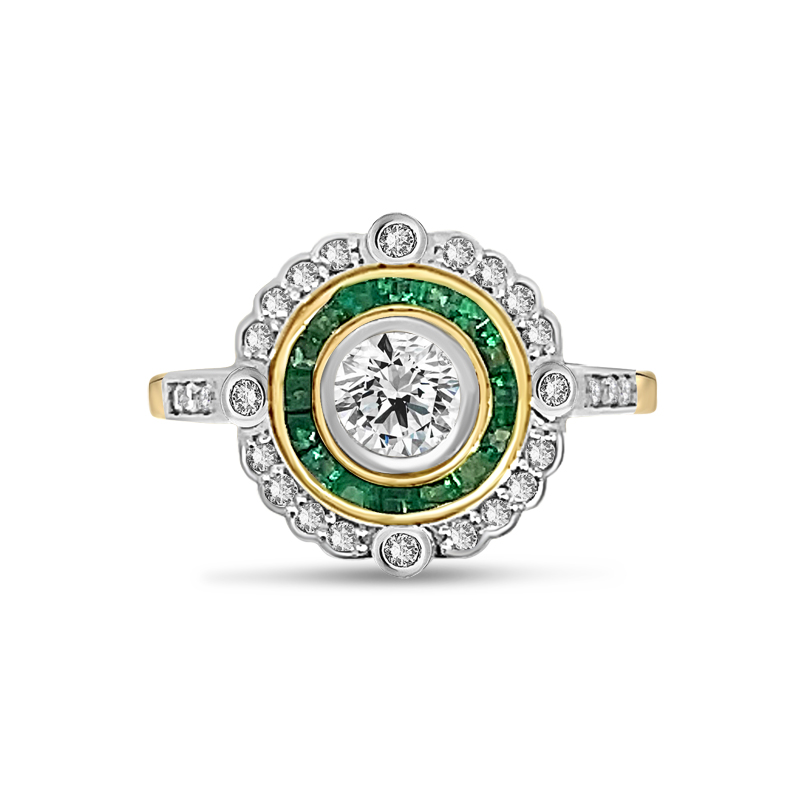 Vintage Style .20 Carat Diamond Double Halo Engagement Ring